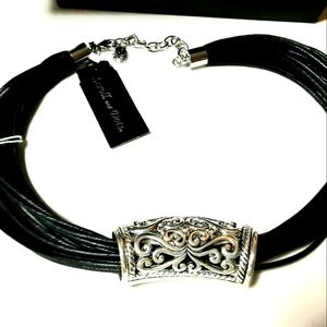 Scroll and Dots Silver Tone Choker Necklace